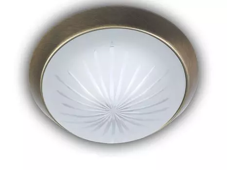 Круглый потолочный светильник, потолочный корпус 30см, кухонный светильник, граненое стекло, кольцо из старой латуни Niermann Standby