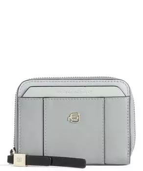 Круглый RFID-кошелек из мелкозернистой яловой кожи Piquadro, зеленый