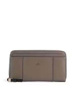 Круглый rfid-кошелек из зернистой яловой кожи Piquadro, коричневый