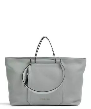 Круглый шопер 15 из мелкозернистой яловой кожи. Piquadro, зеленый