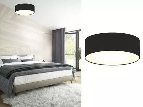 Круглый светодиодный потолочный светильник 30 с черным тканевым абажуром потолочные светильники Smartwares