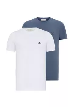 КРУГЛЫЙ ВЫРЕЗ Antioch, НАБОР 2 шт. Antioch, КОРОТКИЙ РУКАВ Antioch, СТАНДАРТНЫЙ ФОРТ Antioch, Базовая футболка Antioch, белый Fayette