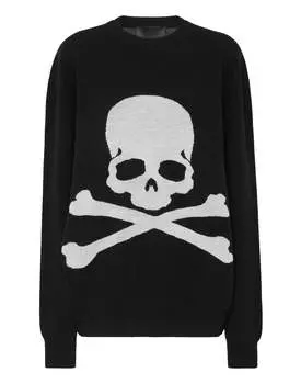 Круглый вырез пуловер LS Skull&Bones PHILIPP PLEIN, черный
