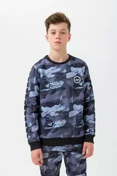 Круглый вырез с камуфляжным гребнем Gloom Hype, серый