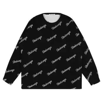 Круглый вырез с логотипом Balenciaga, цвет Черный/Белый