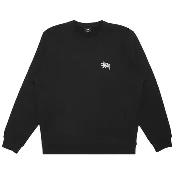 Круглый вырез с логотипом Stussy Basic, цвет: черный/белый