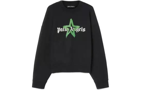 Круглый вырез со звездным напылением Palm Angels, черный/зеленый