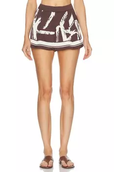 Круизные атласные шорты со складками SER.O.YA, цвет Coconut Script