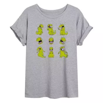 Крупная футболка с рисунком Juniors' Rugrats Reptar Grid Licensed Character