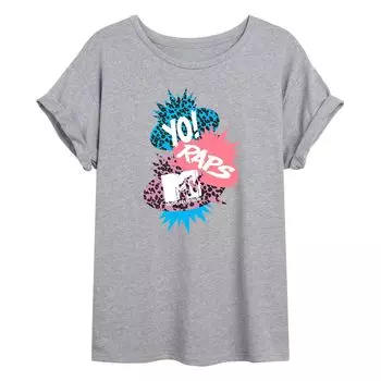 Крупная футболка с рисунком с брызгами для юниоров MTV "Yo MTV Raps" Licensed Character