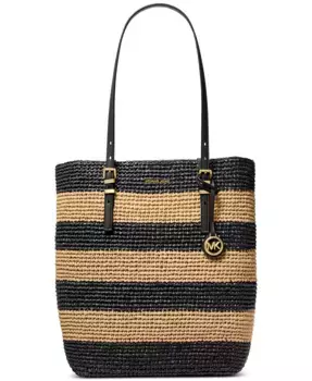 Крупная плетеная сумка-тоут Quinn North South Michael Kors, черный