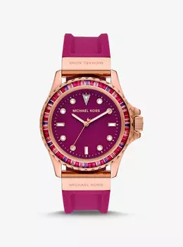 Крупногабаритные часы Everest с паве цвета розового золота Michael Kors