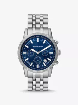 Крупногабаритные серебристые часы Hutton Michael Kors, серебряный
