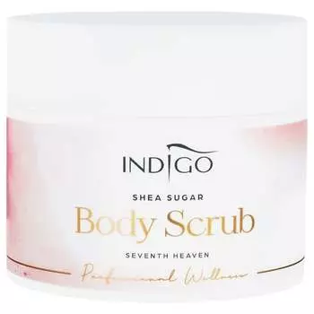 Крупнозернистый сахарный скраб для тела Indigo Seventh Heaven 300г увлажняет, питает, регенерирует, содержит масла ши и какао