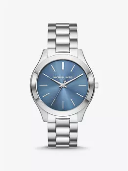 Крупные часы Aspyn серебристого цвета Michael Kors, голубой