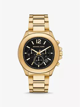 Крупные часы цвета шалфея и золота Michael Kors, золотой