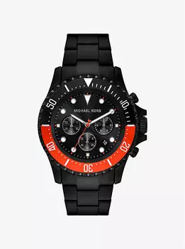 Крупные часы everest черного цвета Michael Kors, красный