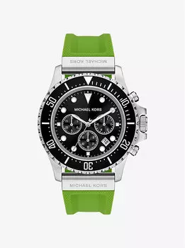 Крупные часы everest из серебра и силикона Michael Kors, зеленый