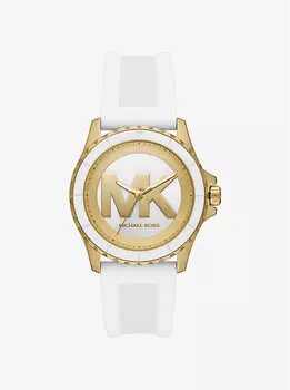 Крупные часы everest из золота и силикона Michael Kors, белый