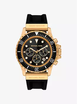 Крупные часы everest из золота и силикона Michael Kors, черный