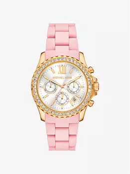 Крупные часы everest pav из золота и силикона Michael Kors, красный