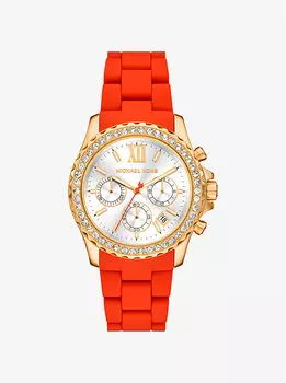 Крупные часы everest pav из золота и силикона Michael Kors, красный