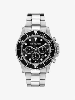 Крупные часы Everest серебристого цвета Michael Kors, серебряный