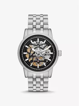 Крупные часы Hutton серебристого цвета Michael Kors, серебряный