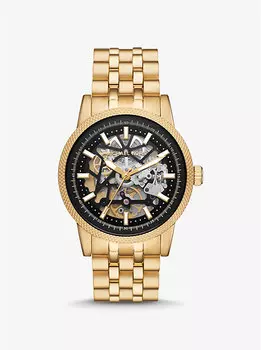 Крупные часы Hutton золотистого оттенка Michael Kors, золотой