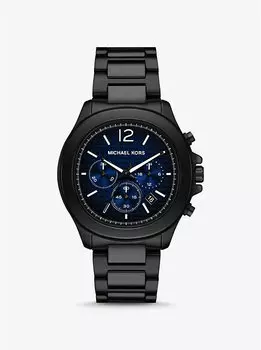 Крупные часы в зелено-черном цвете Michael Kors, черный