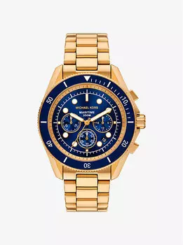 Крупные морские часы золотистого цвета Michael Kors, золотой