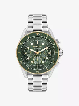 Крупные морские двухцветные часы Michael Kors, серебряный