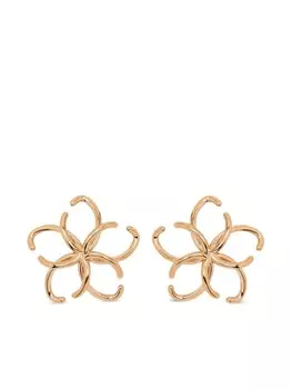 Крупные серьги O в форме цветов Oscar de la Renta, золотой