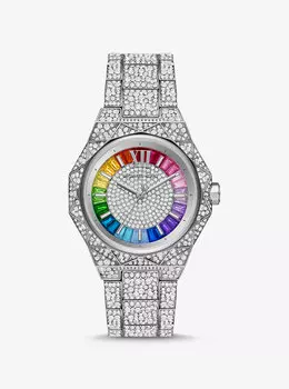 Крупные серебристые часы PRIDE Raquel Rainbow Pav, ограниченная серия Michael Kors, серебряный