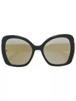 Крупные солнцезащитные очки с отделкой Elie Saab, черный