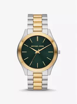 Крупные тонкие двухцветные часы для подиума Michael Kors, мультиколор