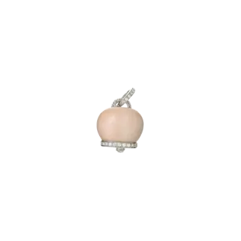 Крупный кулон campanella из белого золота с бриллиантами и розовым кораллом Chantecler