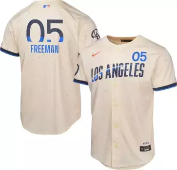 Крутая базовая майка Nike Youth Los Angeles Dodgers 2023 City Connect Freddie Freeman #5