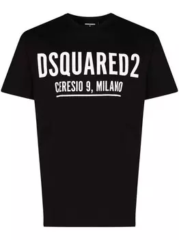 Крутая футболка Ceresio9 с принтом логотипа Dsquared2, черный