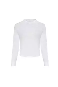 Крутая футболка с длинными рукавами и перекрестием на спине AWDis, белый