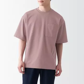 Крутая футболка с короткими рукавами и широкими рукавами с УФ-вырезом MUJI, светло-розовый