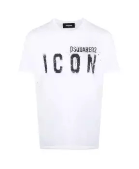 Крутая футболка со спреем Icon Dsquared2, белый