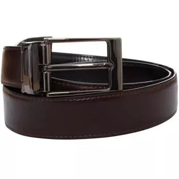 Kruze мужской черный/коричневый двусторонний кожаный ремень Enzo, черный