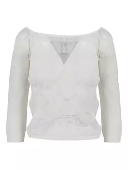 Кружевная блузка Alberta Ferretti, белый