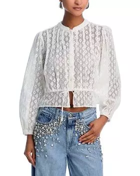 Кружевная блузка AQUA, слоновая кость/кремовый