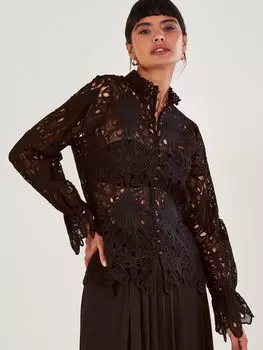 Кружевная блузка Cybil Monsoon, черный