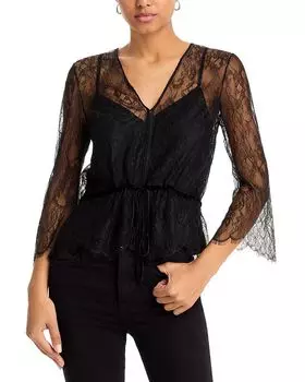 Кружевная блузка FRAME, черный