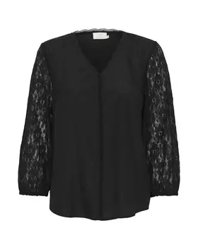 Кружевная блузка Kaffe Blouse Silja, черный