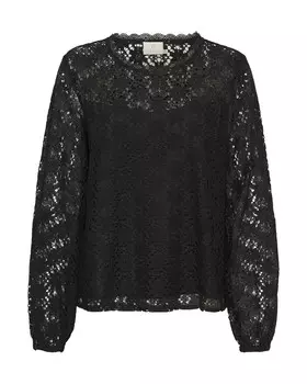 Кружевная блузка Kaffe Blouse Silja, черный
