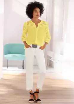 Кружевная блузка LINEA TESINI by Heine, цвет Zitrone